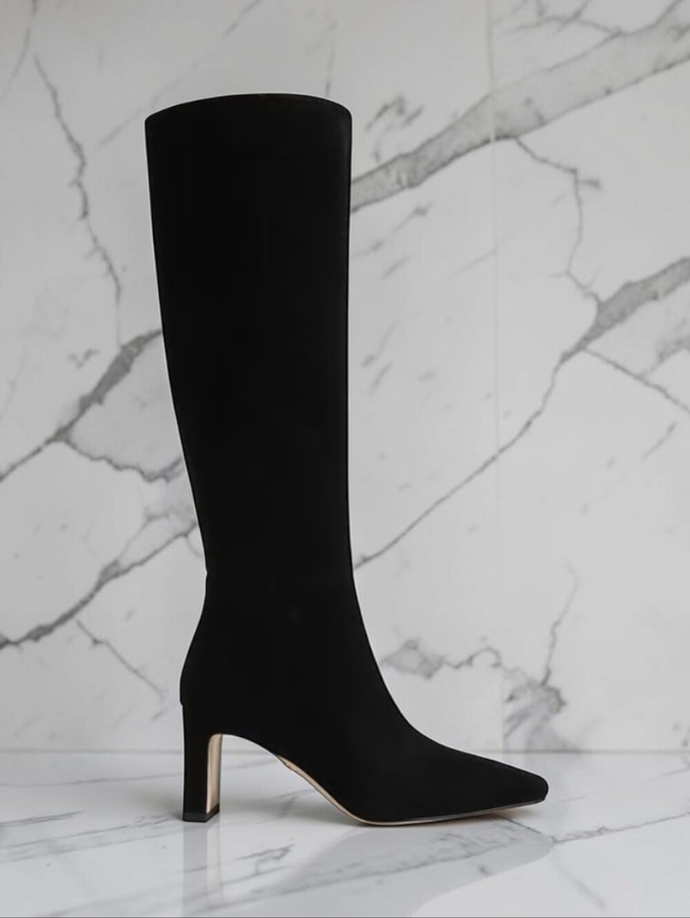 Sam Edelman Sylvia Wide Calf Black Suede Knee High Boots Sz 10 NWT No Box